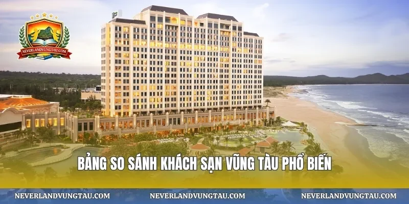 Bảng so sánh khách sạn vũng tàu phổ biến